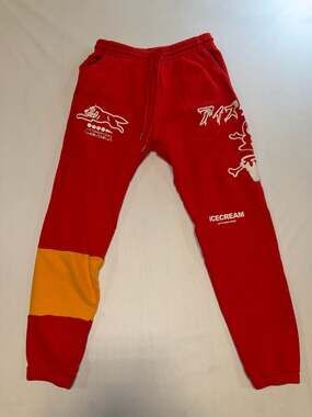 ICECREAM Global Colorblock Graphic Joggers Tomato Red